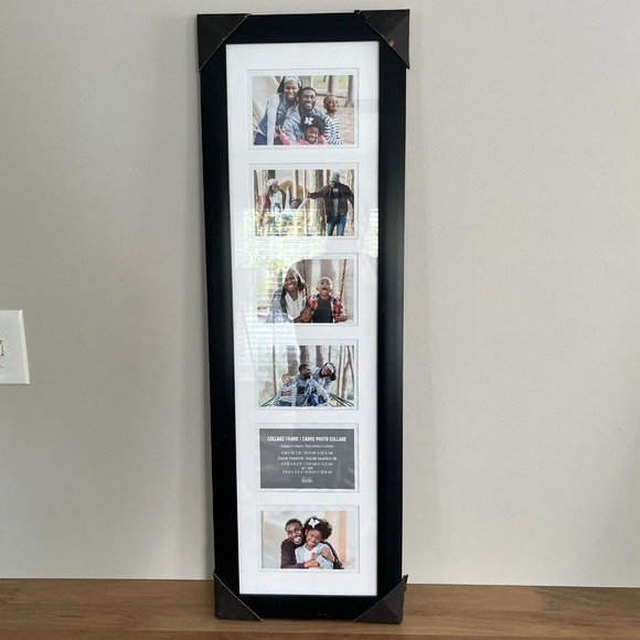 Nwt black wooden collage frame 4”x6”-6 wall collage photo frame - Picture 1 of 8
